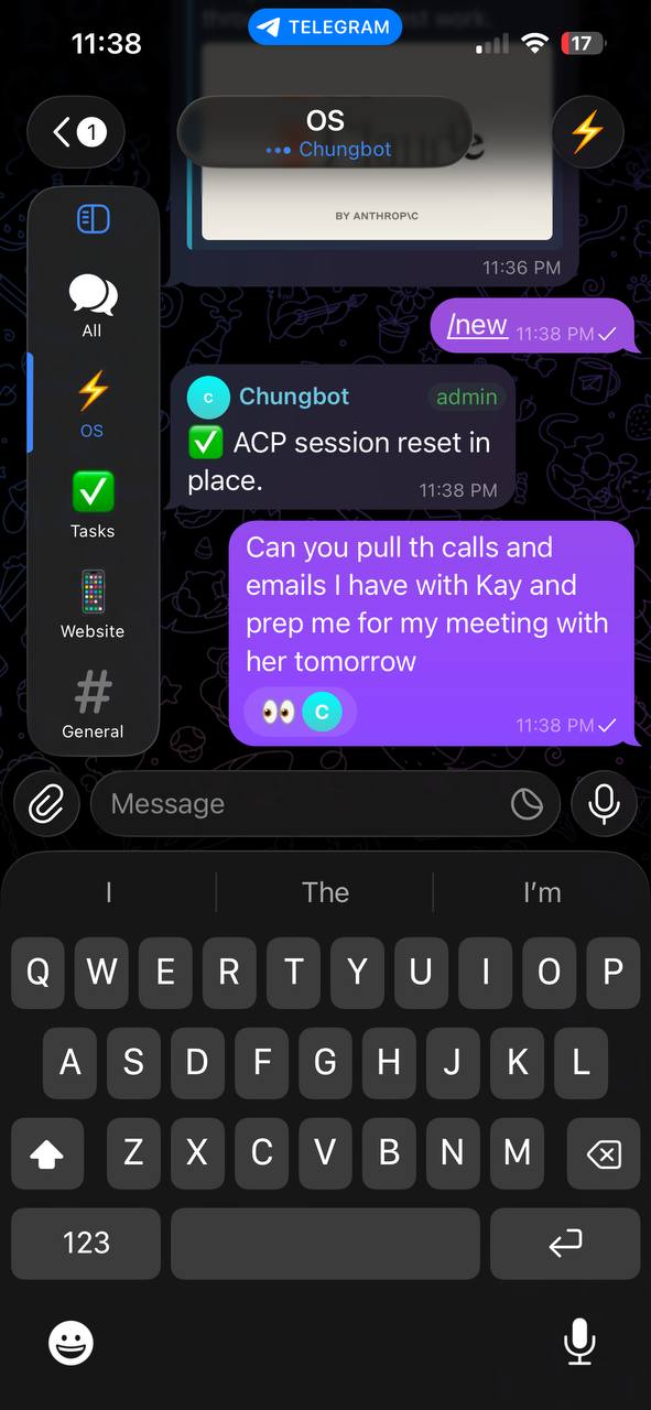 OpenClaw agent interface